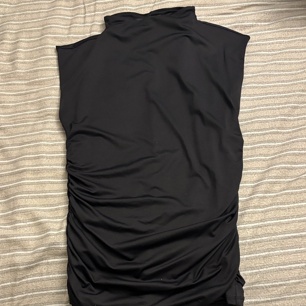 LOFT Black Sleeveless Mock Neck Top